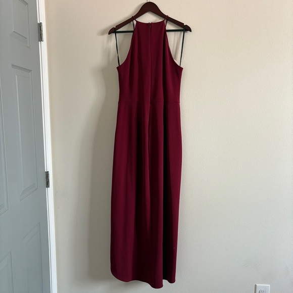 BHLDN Marceau High-Low Crepe Tulip Dress in Bordeaux Red Burgandy Size 12 - Picture 11 of 16